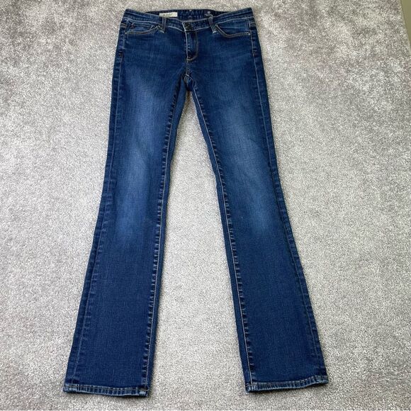 Ag Adriano Goldschmied Ballad Jeans Women's 27X31 Blue Slim Boot Low Rise Dark - Picture 1 of 13
